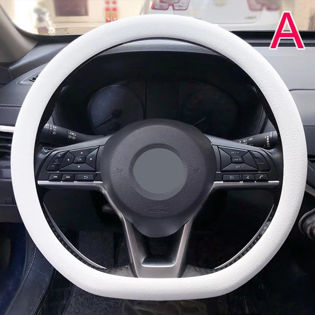 Stylish Universal Silicone Car Steering Wheel Cover - Soft, Multi-Color Auto Accessory for Customized Comfort