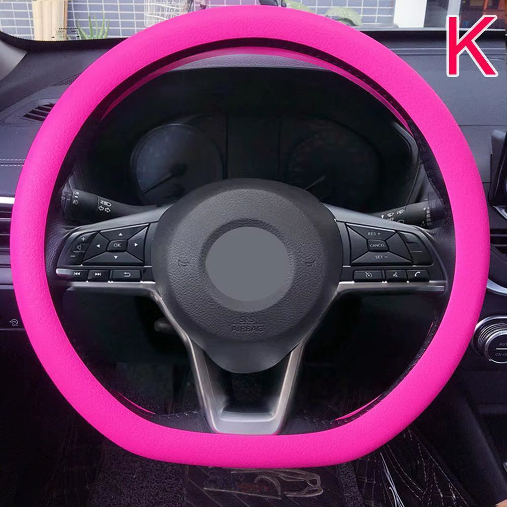 Stylish Universal Silicone Car Steering Wheel Cover - Soft, Multi-Color Auto Accessory for Customized Comfort