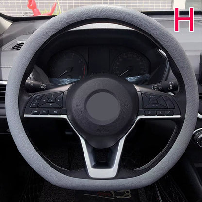 Stylish Universal Silicone Car Steering Wheel Cover - Soft, Multi-Color Auto Accessory for Customized Comfort