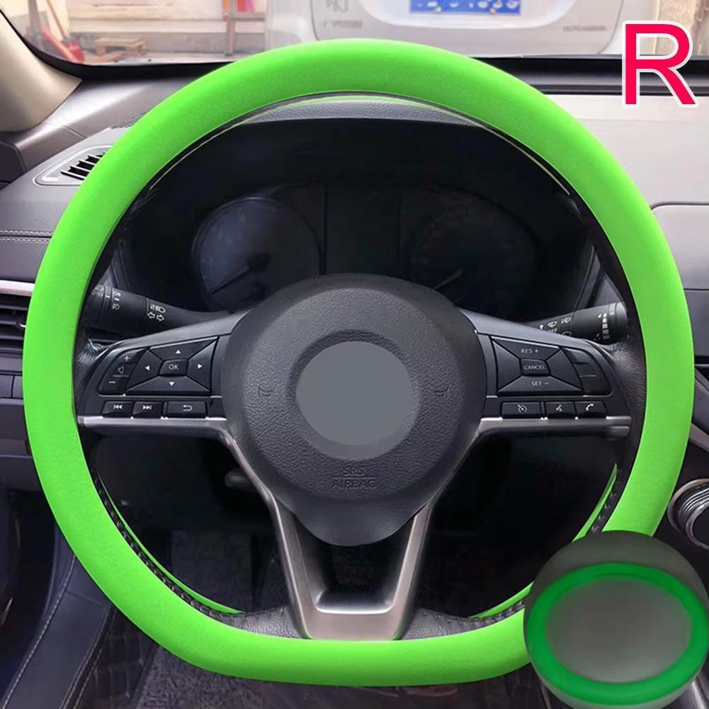 Stylish Universal Silicone Car Steering Wheel Cover - Soft, Multi-Color Auto Accessory for Customized Comfort