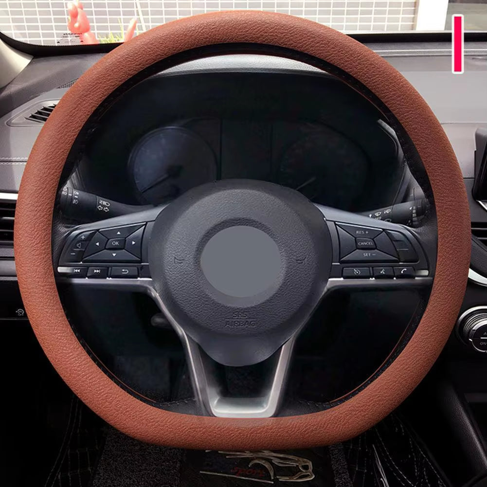 Stylish Universal Silicone Car Steering Wheel Cover - Soft, Multi-Color Auto Accessory for Customized Comfort