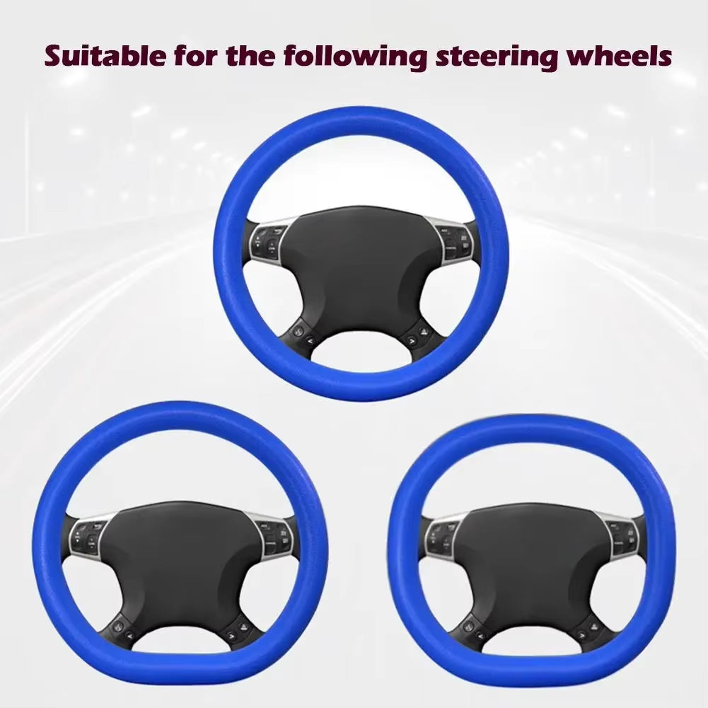 Stylish Universal Silicone Car Steering Wheel Cover - Soft, Multi-Color Auto Accessory for Customized Comfort