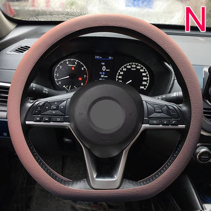 Stylish Universal Silicone Car Steering Wheel Cover - Soft, Multi-Color Auto Accessory for Customized Comfort