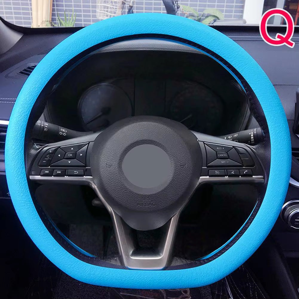 Stylish Universal Silicone Car Steering Wheel Cover - Soft, Multi-Color Auto Accessory for Customized Comfort