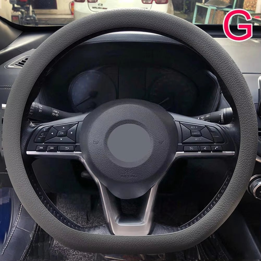Stylish Universal Silicone Car Steering Wheel Cover - Soft, Multi-Color Auto Accessory for Customized Comfort